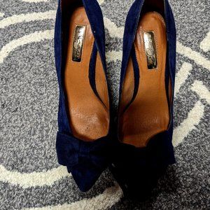 6.5 Halogen Blue Suede Bow High Heel